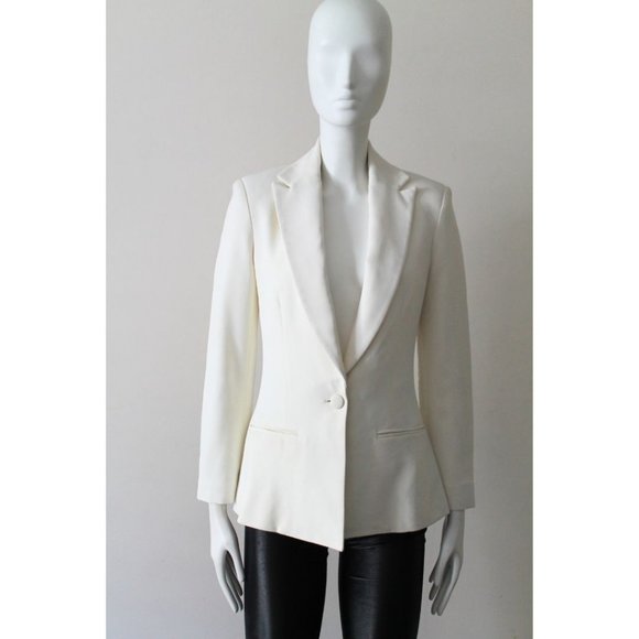 Cushnie et Ochs Woven Soft White Blazer Size 2 - Picture 1 of 9